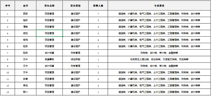 中国铁塔岗位表图片